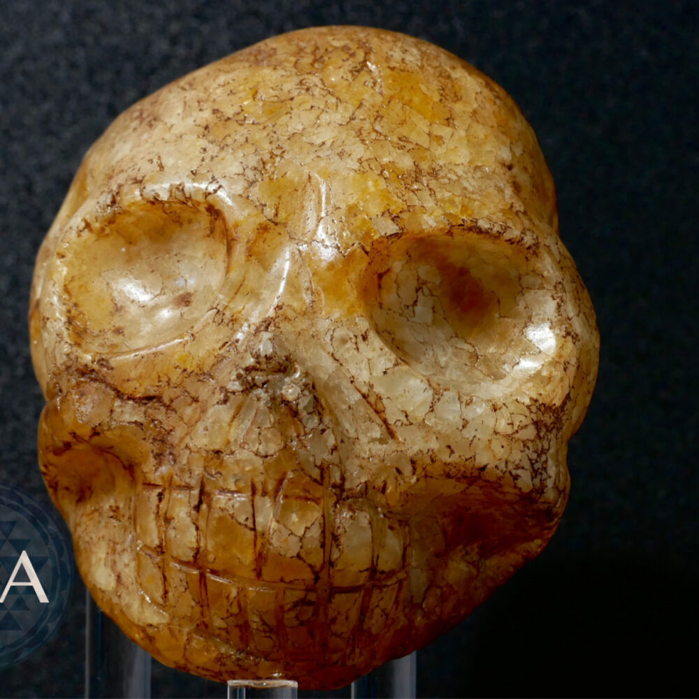Ancient Style Raw Sexio Quartz Humanoid Palm Skull 786