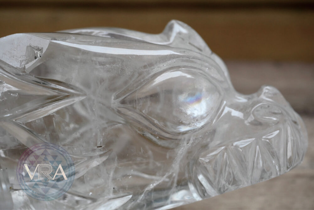 Lemurian Clear Quartz Elestial w Raw Point Dragon 1144